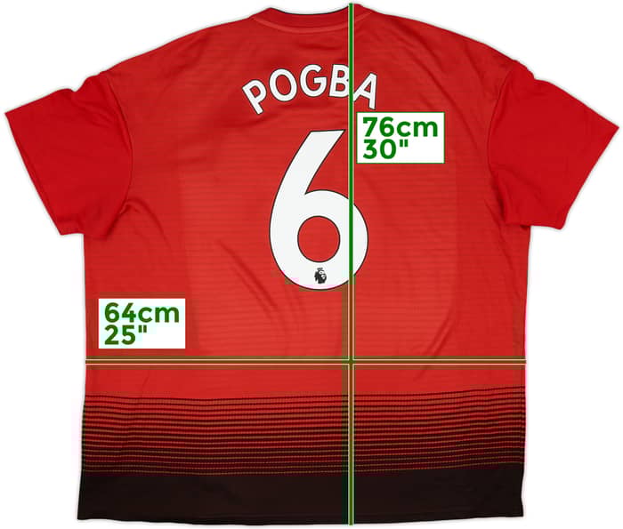 2018-19 Manchester United Home Shirt Pogba #6 - 7/10 - (XXL)