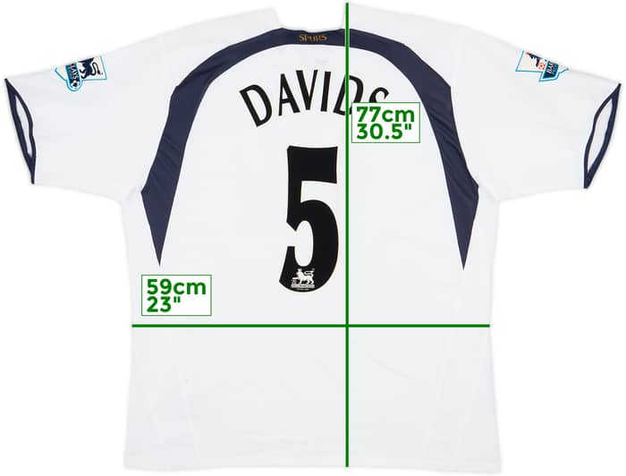 2006-07 Tottenham Home Shirt Davids #5 - 7/10 - (XL)