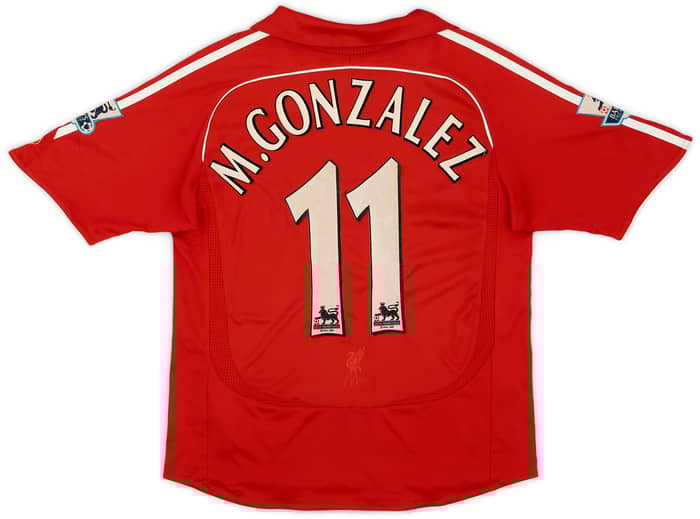2006-08 Liverpool Home Shirt M.Gonzalez #11 - 6/10 - (M.Boys)