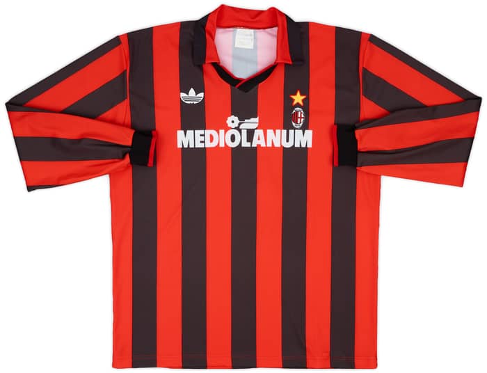 1991-92 AC Milan Home L/S Shirt #7 - 8/10 - (XL)