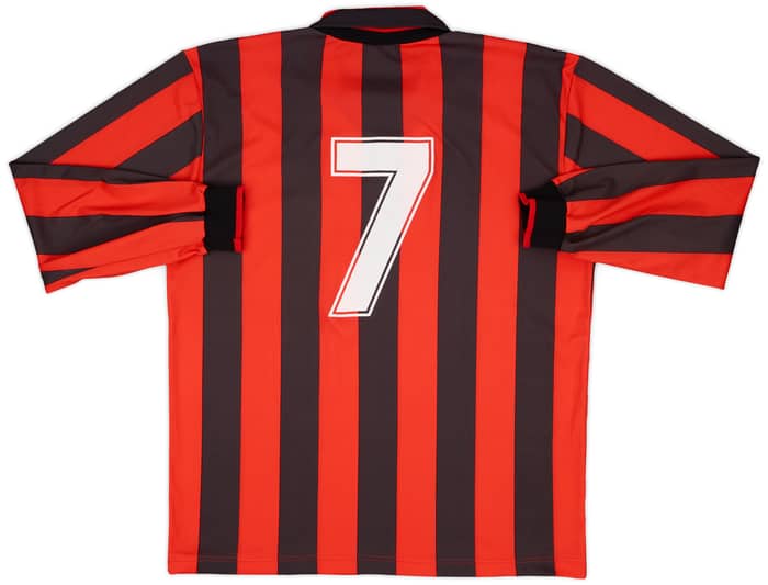 1991-92 AC Milan Home L/S Shirt #7 - 8/10 - (XL)