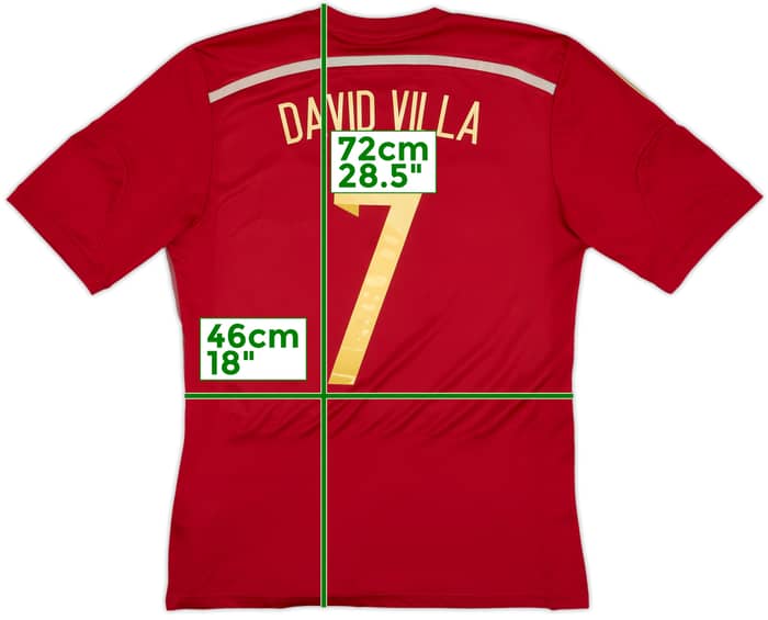 2013-15 Spain Home Shirt David Villa #7 - 7/10 - (M)