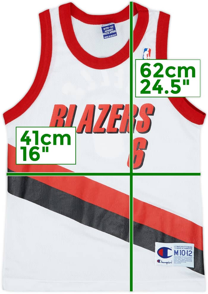 1998-02 Portland Trail Blazers Wells #6 Champion Home Jersey - 9/10 - (M.Boys)