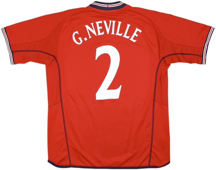 2002-04 England Away Shirt G.Neville #2 - 8/10 - (XL)