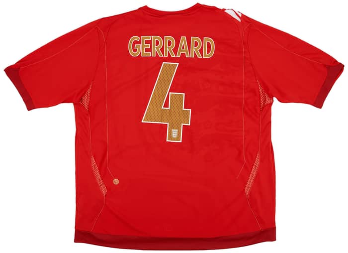 2006-08 England Away Shirt Gerrard #4 - 5/10 - (XXL)