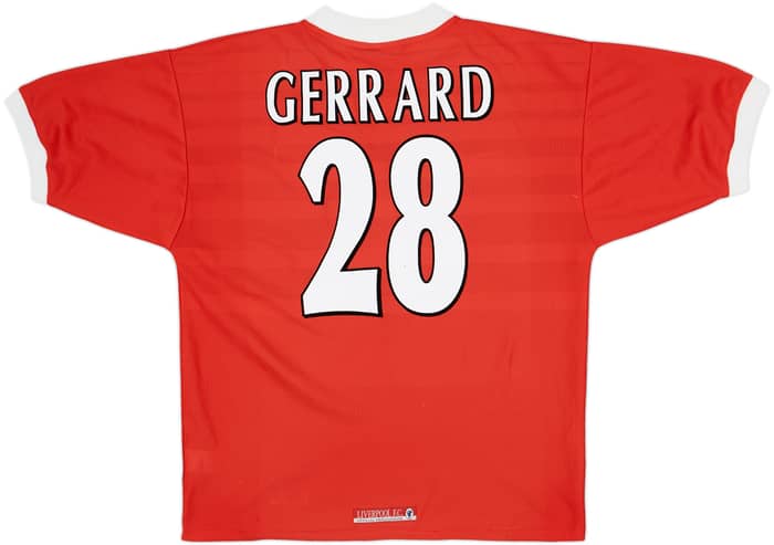 1998-00 Liverpool Home Shirt Gerrard #28 - 6/10 - (L)