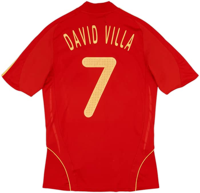 2007-09 Spain Home Shirt David Villa #7 - 7/10 - (S)