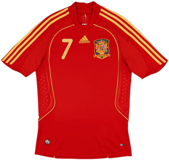 2007-09 Spain Home Shirt David Villa #7 - 7/10 - (S)