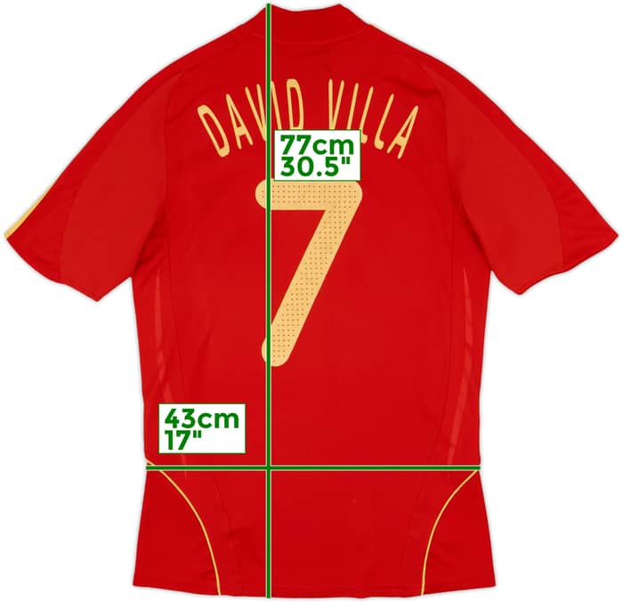 2007-09 Spain Home Shirt David Villa #7 - 7/10 - (S)