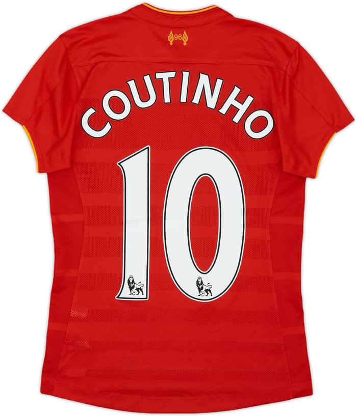 2016-17 Liverpool Home Shirt Coutinho #10 - 9/10 - (Women's M) 2016-17 Liverpool Home Shirt Coutinho #10 - 9/10 - (Women's M)