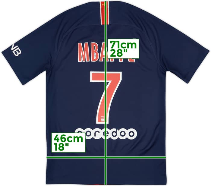 【本日特価】 #7 Mbappe Shirt Home Saint-Germain Paris 2018-19 - (S) - 8/10 ウェア