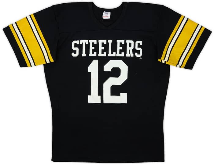 1970s Pittsburgh Steelers Bradshaw #12 Rawlings Home Jersey - 7/10 - (L)