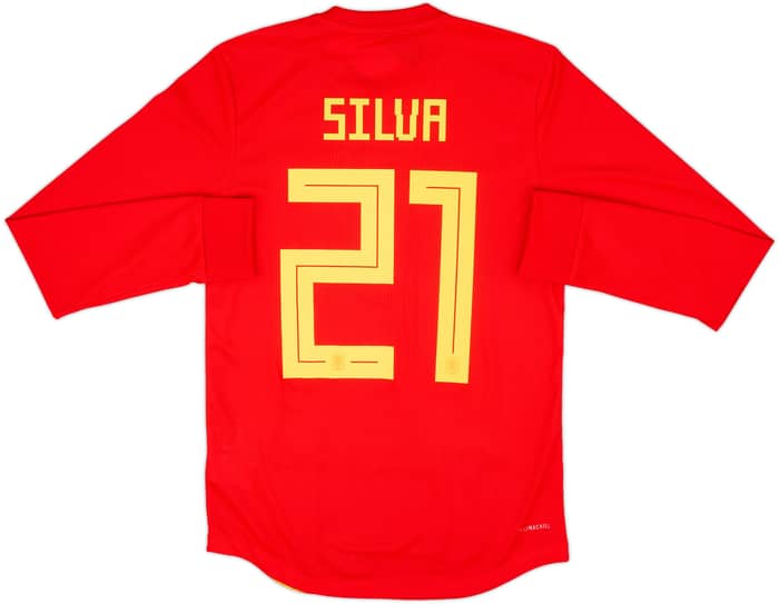 2018-19 Spain Player Issue Home L/S Shirt Silva #21 (S)
