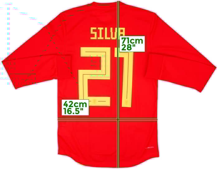 2018-19 Spain Player Issue Home L/S Shirt Silva #21 (S)