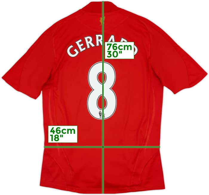 2008-10 Liverpool Home Shirt Gerrard #8 - 7/10 - (M)
