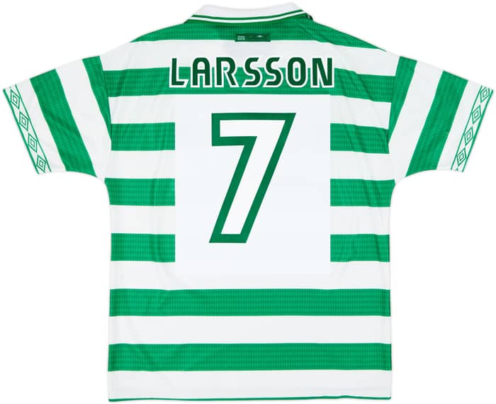 1997-99 Celtic Home Shirt Larsson #7 - 7/10 - (L)