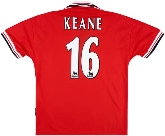 1998-00 Manchester United Home Shirt Keane #16 - 8/10 - (L)