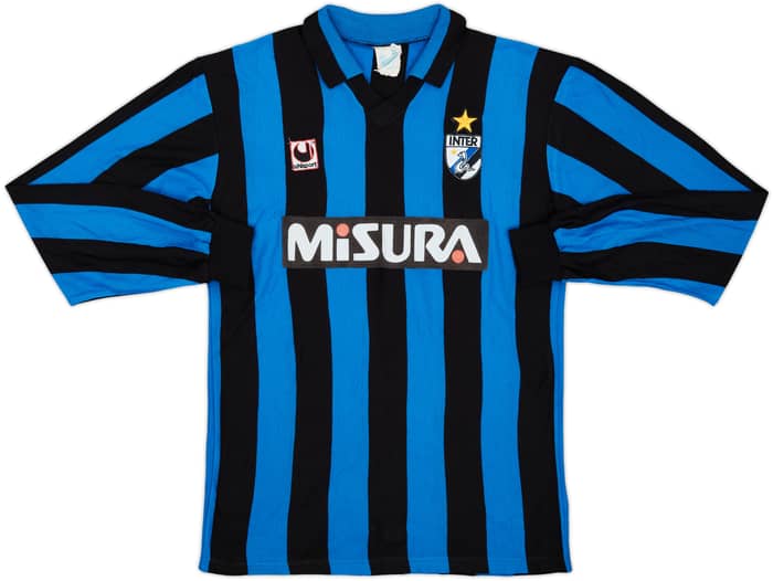 1988-89 Inter Milan Home L/S Shirt - 9/10 - (L)