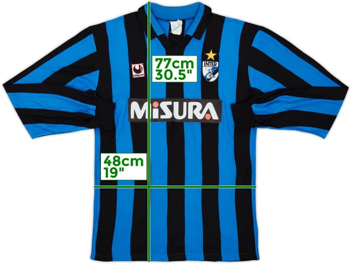 1988-89 Inter Milan Home L/S Shirt - 9/10 - (L)