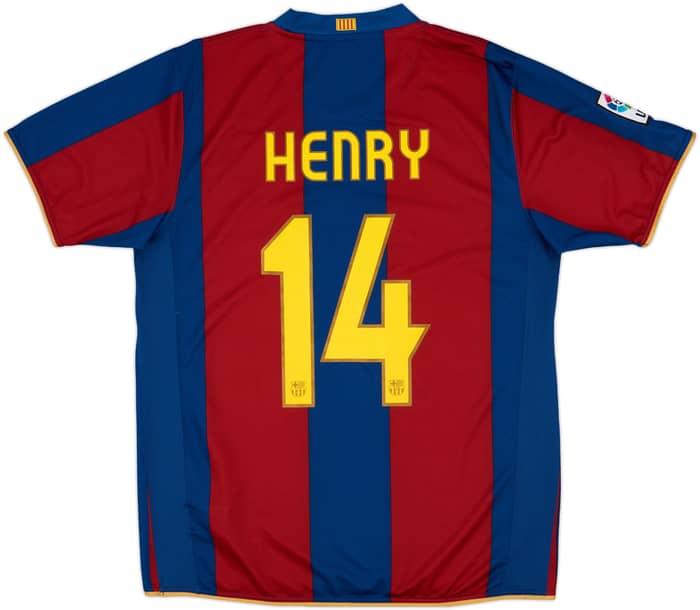 2007-08 Barcelona Home Shirt Henry #14 - 10/10 - (L)