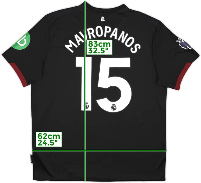 2024-25 West Ham Away Shirt Mavropanos #15 - 7/10 - (XXL)