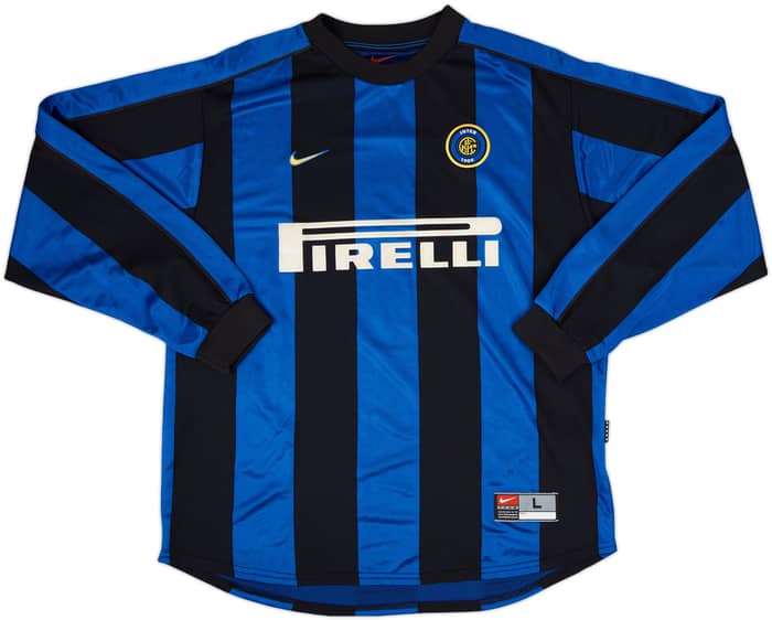 1999-00 Inter Milan Home L/S Shirt Ronaldo #9 - 8/10 - (L)