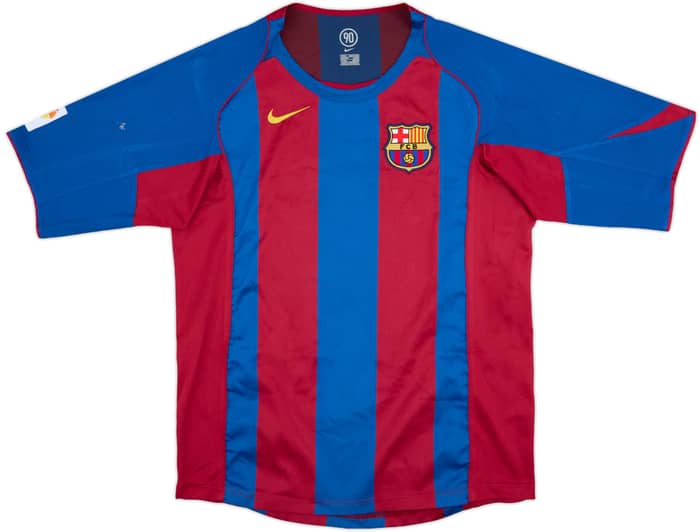2004-05 Barcelona Home Shirt Ronaldinho #10 - 4/10 - (L)