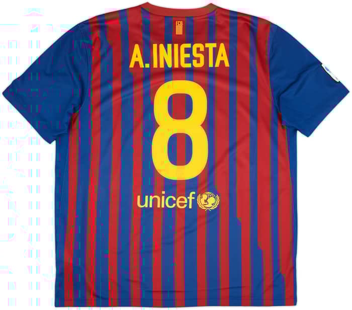 2011-12 Barcelona Home Shirt A.Iniesta #8 - 8/10 - (XL)