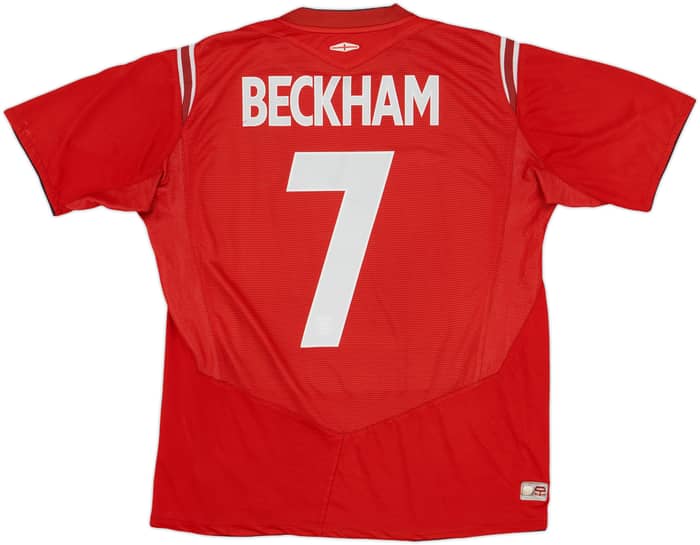 2004-06 England Away Shirt Beckham #7 - 7/10 - (L)
