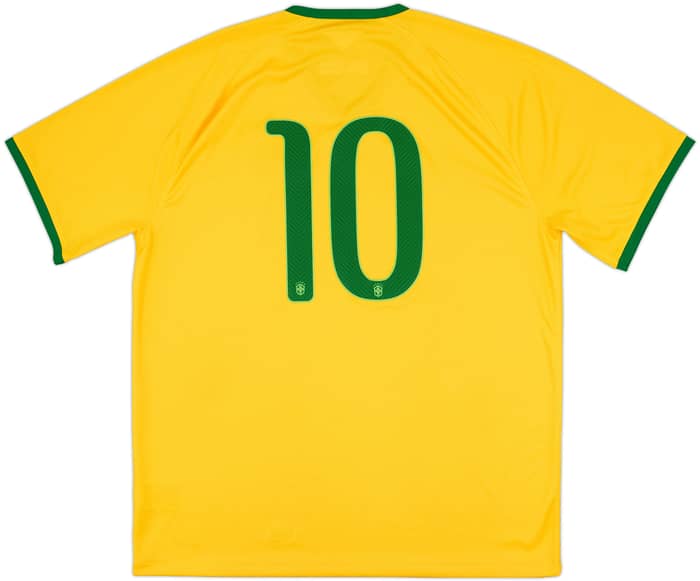 2014-15 Brazil Home Shirt #10 - 7/10 - (XL)