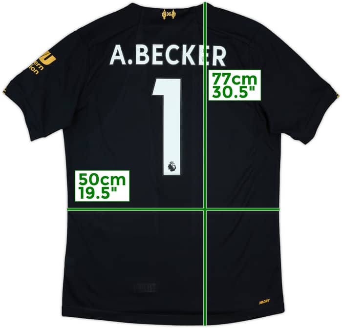 2019-20 Liverpool GK S/S Shirt A.Becker #1 - 10/10 - (M)