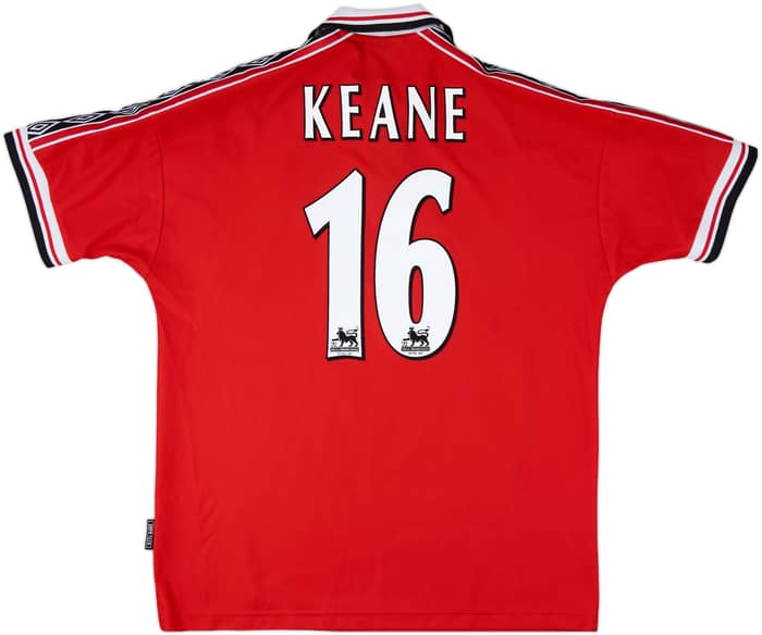 1998-00 Manchester United Home Shirt Keane #16 - 6/10 - (XL)