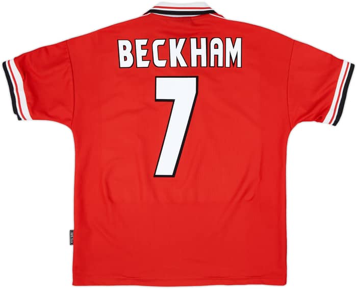 1998-00 Manchester United Home Shirt Beckham #7 - 8/10 - (L)