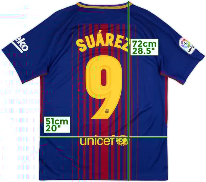 2017-18 Barcelona Home Shirt Suarez #9 - 6/10 - (M)