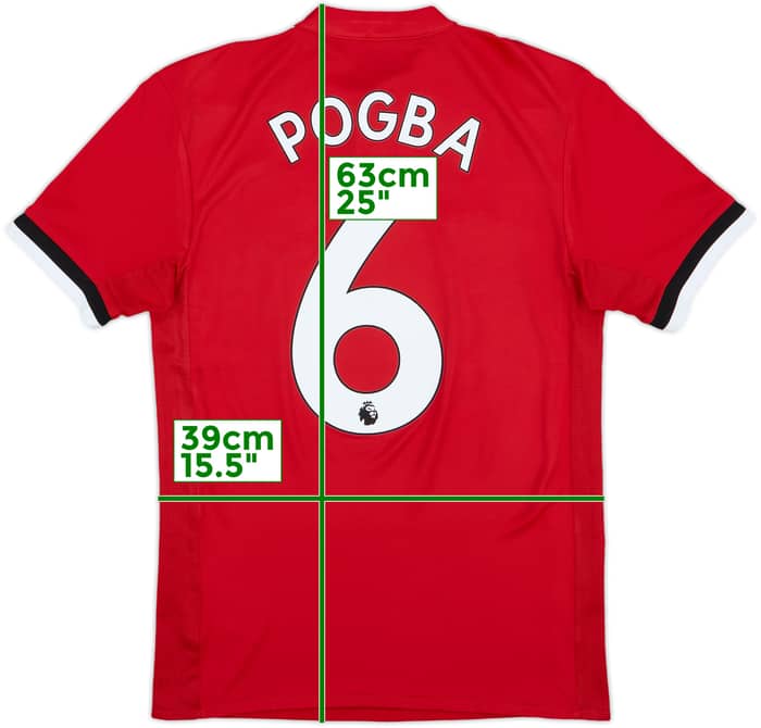 2017-18 Manchester United Home Shirt Pogba #6 - 8/10 - (XS)