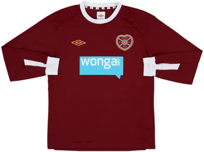 2011-12 Hearts Home L/S Shirt - 8/10 - (S)