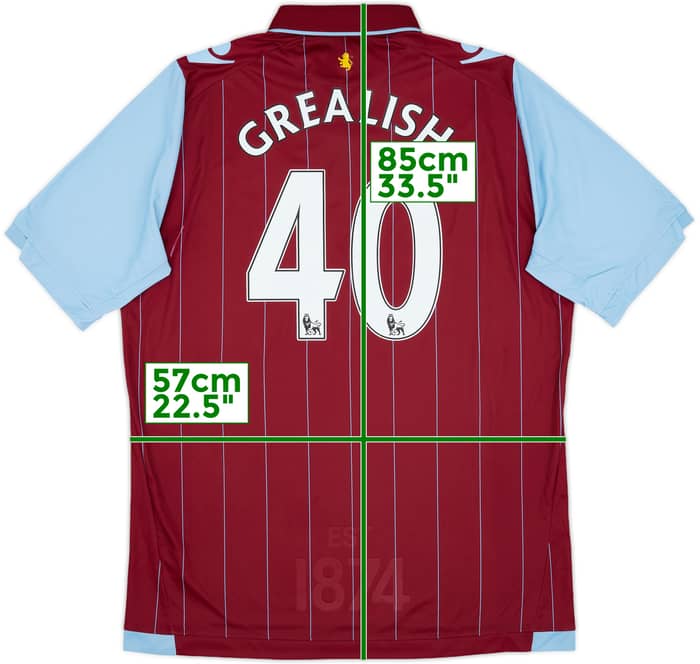 2015-16 Aston Villa Home Shirt Grealish #40 - 10/10 - (XXL)