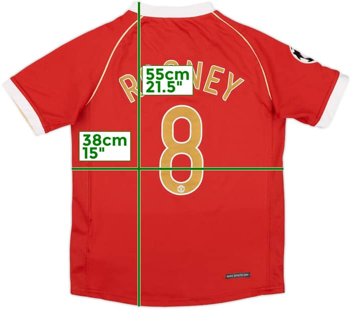 2006-07 Manchester United Home Shirt Rooney #8 - 8/10 - (6-7 Years)