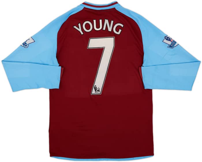 2008-09 Aston Villa Home L/S Shirt Young #7 - 5/10 - (S)
