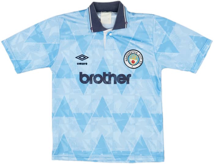 1989-91 Manchester City Home Shirt - 7/10 - (L.Boys)