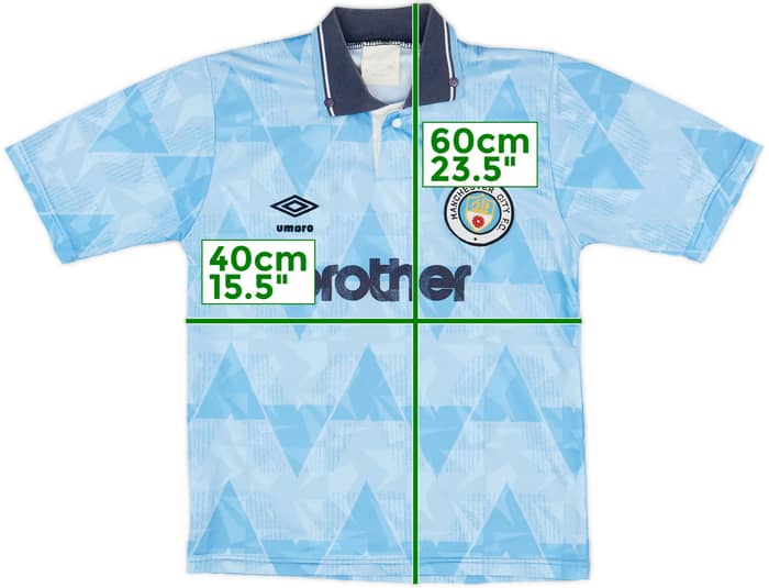 1989-91 Manchester City Home Shirt - 7/10 - (L.Boys)