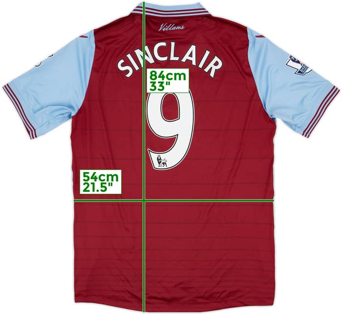 2015-16 Aston Villa Home Shirt Sinclair #9 - 10/10 - (XL)