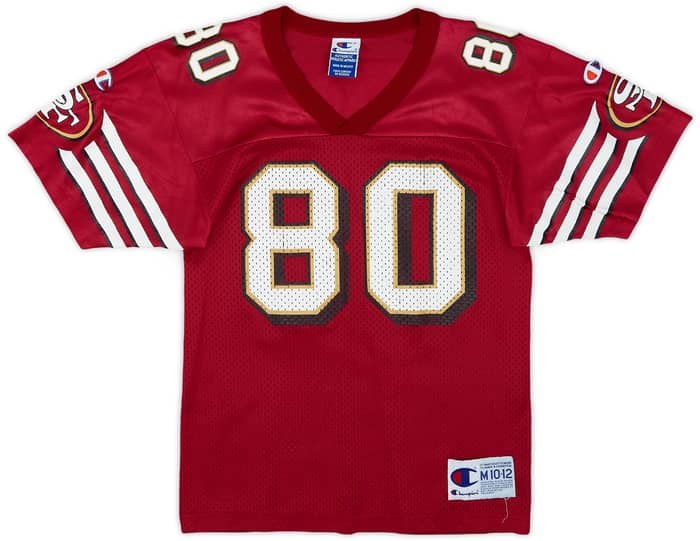 1996-00 San Francisco 49ers Rice #80 Champion Home Jersey - 6/10 - (M.Boys)