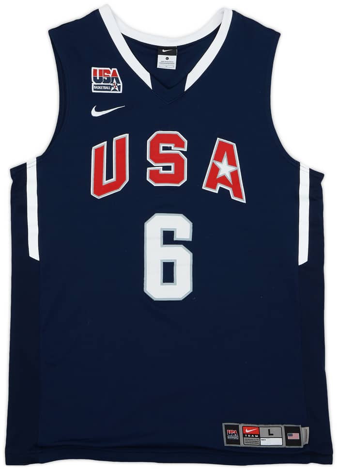 2010 USA James #6 Nike Authentic Away Jersey - 7/10 - (L)