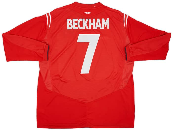 2004-06 England Away Shirt Beckham #7 (XXL)