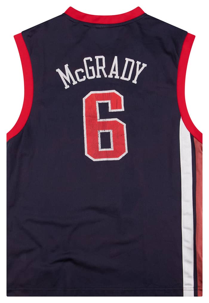 2002 USA McGrady #6 Reebok Jersey (Away) L