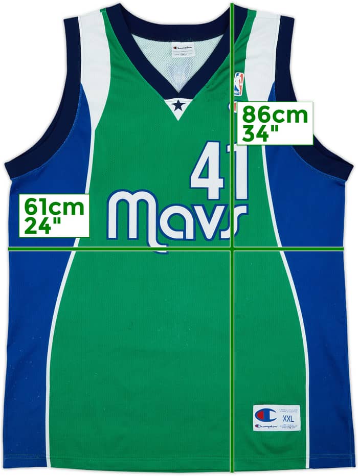 2004-09 Dallas Mavericks Nowitzki #41 Champion Alternate Jersey - 7/10 - (XXL)