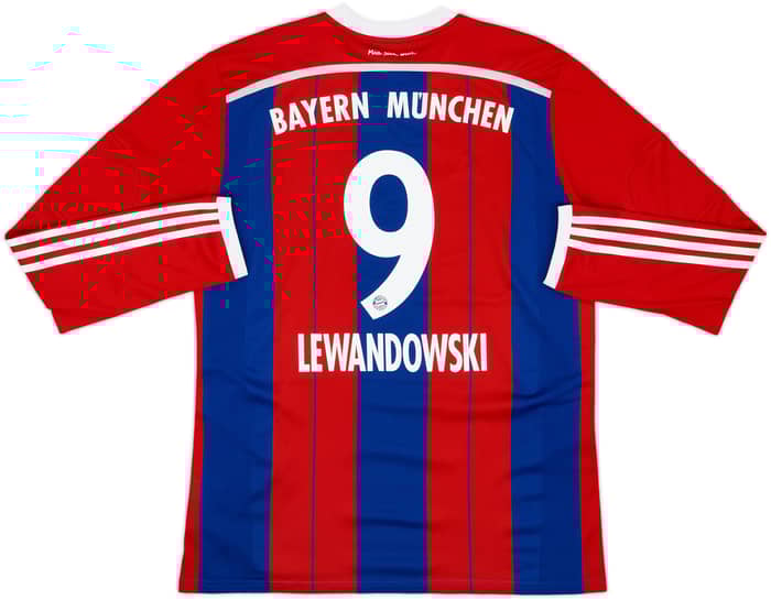 2014-15 Bayern Munich Home L/S Shirt Lewandowski #9 - 6/10 - (XL)