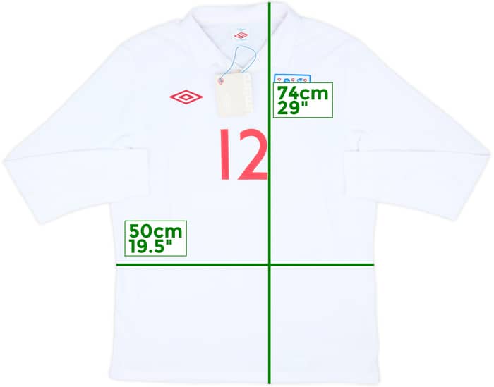 2010-11 England Home L/S Shirt #12 (L)