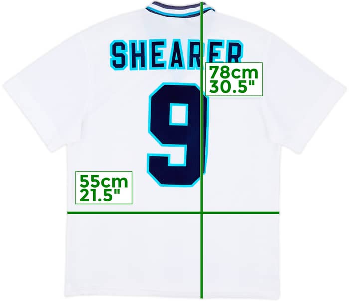 1995-97 England Home Shirt Shearer #9 - 8/10 - (L)